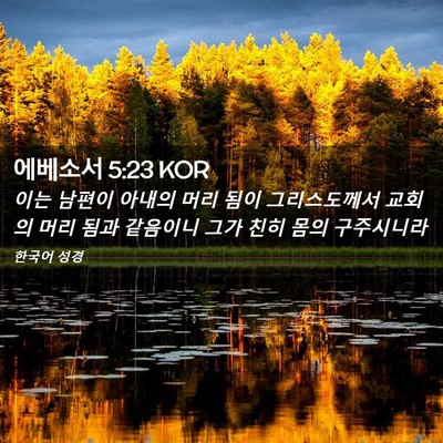 Picture 02 - 에베소서 5:23 KOR - 이는 남편이 아내의 머리 됨이 - Bible Verse Picture