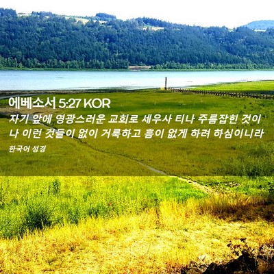 Picture 02 - 에베소서 5:27 KOR - 자기 앞에 영광스러운 교회로 세우사 - Bible Verse Picture