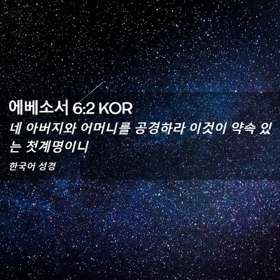 Picture 02 - 에베소서 6:2 KOR - 네 아버지와 어머니를 공경하라 - Bible Verse Picture