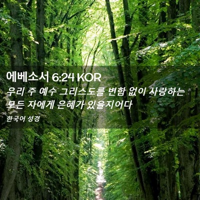 Picture 02 - 에베소서 6:24 KOR - 우리 주 예수 그리스도를 변함 없이 - Bible Verse Picture
