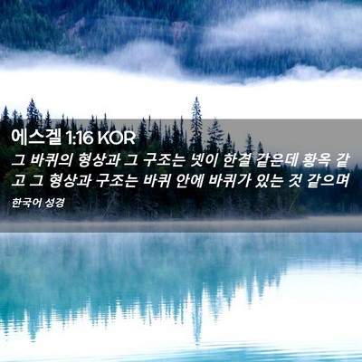 Picture 02 - 에스겔 1:16 KOR - 그 바퀴의 형상과 그 구조는 넷이 - Bible Verse Picture