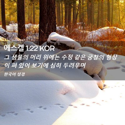 Picture 02 - 에스겔 1:22 KOR - 그 생물의 머리 위에는 수정 같은 - Bible Verse Picture
