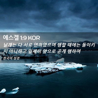 Picture 02 - 에스겔 1:9 KOR - 날개는 다 서로 연하였으며 행할 - Bible Verse Picture