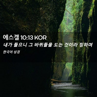 Picture 02 - 에스겔 10:13 KOR - 내가 들으니 그 바퀴들을 도는 - Bible Verse Picture