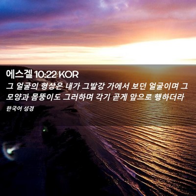 Picture 02 - 에스겔 10:22 KOR - 그 얼굴의 형상은 내가 그발강 - Bible Verse Picture