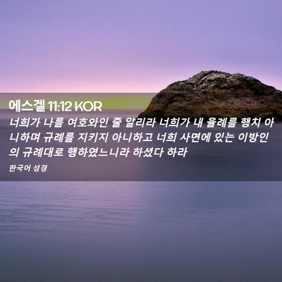 Picture 02 - 에스겔 11:12 KOR - 너희가 나를 여호와인 줄 알리라 - Bible Verse Picture