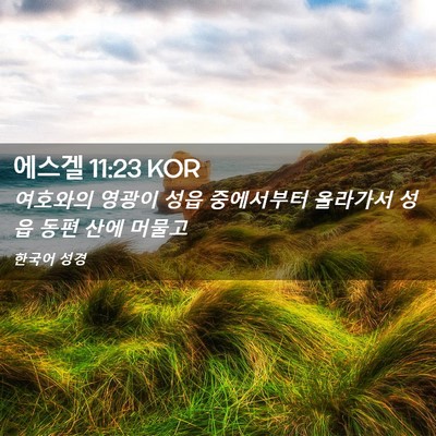 Picture 02 - 에스겔 11:23 KOR - 여호와의 영광이 성읍 중에서부터 - Bible Verse Picture
