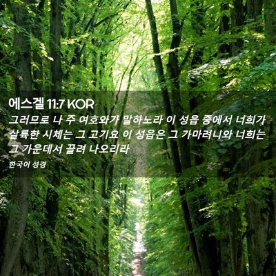 Picture 02 - 에스겔 11:7 KOR - 그러므로 나 주 여호와가 말하노라 - Bible Verse Picture