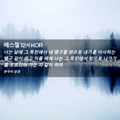 Picture 02 - 에스겔 12:4 KOR - 너는 낮에 그 목전에서 네 행구를 - Bible Verse Picture