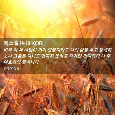 Picture 02 - 에스겔 14:18 KOR - 비록 이 세 사람이 거기 있을지라도 - Bible Verse Picture