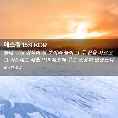 Picture 02 - 에스겔 15:4 KOR - 불에 던질 화목이 될 뿐이라 불이 그 - Bible Verse Picture