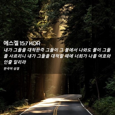 Picture 02 - 에스겔 15:7 KOR - 내가 그들을 대적한즉 그들이 그 - Bible Verse Picture
