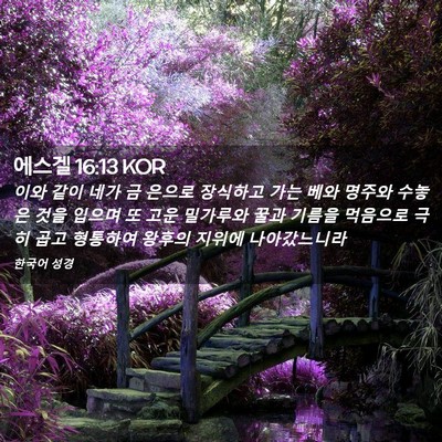 Picture 02 - 에스겔 16:13 KOR - 이와 같이 네가 금 은으로 장식하고 - Bible Verse Picture