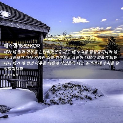 Picture 02 - 에스겔 16:52 KOR - 네가 네 형과 아우를 논단하였은즉 - Bible Verse Picture