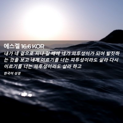 Picture 02 - 에스겔 16:6 KOR - 내가 네 곁으로 지나 갈 때에 네가 - Bible Verse Picture