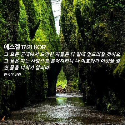 Picture 02 - 에스겔 17:21 KOR - 그 모든 군대에서 도망한 자들은 다 - Bible Verse Picture