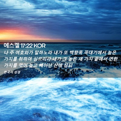Picture 02 - 에스겔 17:22 KOR - 나 주 여호와가 말하노라 내가 또 - Bible Verse Picture
