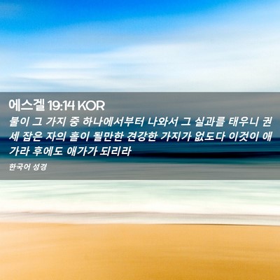 Picture 02 - 에스겔 19:14 KOR - 불이 그 가지 중 하나에서부터 - Bible Verse Picture