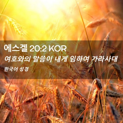 Picture 02 - 에스겔 20:2 KOR - 여호와의 말씀이 내게 임하여 - Bible Verse Picture