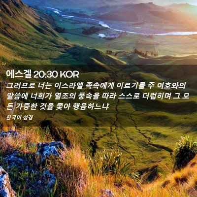 Picture 02 - 에스겔 20:30 KOR - 그러므로 너는 이스라엘 족속에게 - Bible Verse Picture