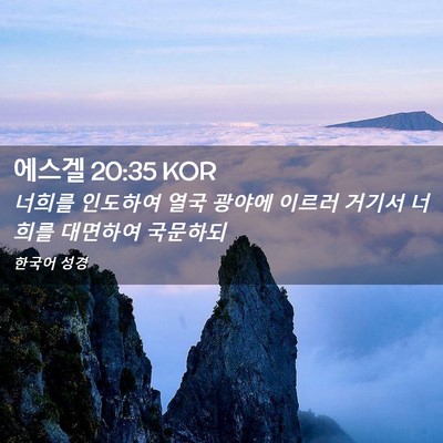 Picture 02 - 에스겔 20:35 KOR - 너희를 인도하여 열국 광야에 이르러 - Bible Verse Picture