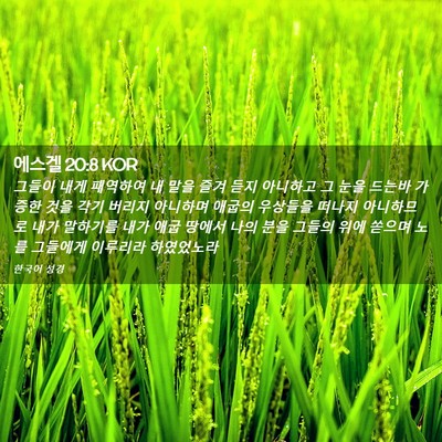 Picture 02 - 에스겔 20:8 KOR - 그들이 내게 패역하여 내 말을 즐겨 - Bible Verse Picture