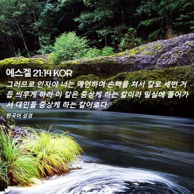 Picture 02 - 에스겔 21:14 KOR - 그러므로 인자야 너는 예언하며 - Bible Verse Picture