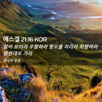 Picture 02 - 에스겔 21:16 KOR - 칼아 모이라 우향하라 항오를 차리라 - Bible Verse Picture