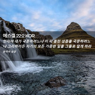 Picture 02 - 에스겔 22:2 KOR - 인자야 네가 국문하려느냐 이 피 - Bible Verse Picture