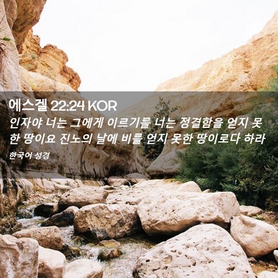 Picture 02 - 에스겔 22:24 KOR - 인자야 너는 그에게 이르기를 너는 - Bible Verse Picture