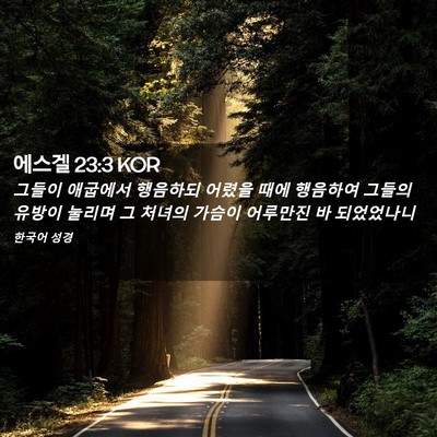 Picture 02 - 에스겔 23:3 KOR - 그들이 애굽에서 행음하되 어렸을 - Bible Verse Picture