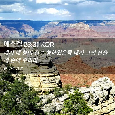 Picture 02 - 에스겔 23:31 KOR - 네가 네 형의 길로 행하였은즉 내가 - Bible Verse Picture