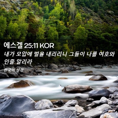 Picture 02 - 에스겔 25:11 KOR - 내가 모압에 벌을 내리리니 그들이 - Bible Verse Picture