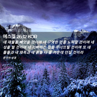 Picture 02 - 에스겔 26:12 KOR - 네 재물을 빼앗을 것이며 네 무역한 - Bible Verse Picture