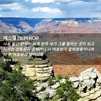 Picture 02 - 에스겔 26:14 KOR - 너로 말간 반석이 되게 한즉 네가 - Bible Verse Picture