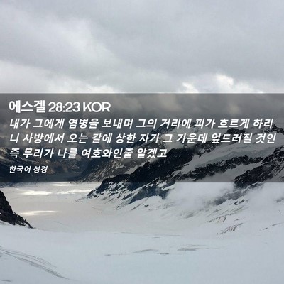 Picture 02 - 에스겔 28:23 KOR - 내가 그에게 염병을 보내며 그의 - Bible Verse Picture