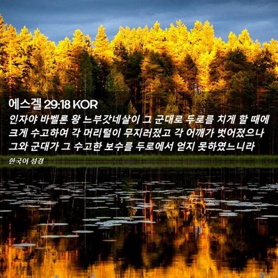Picture 02 - 에스겔 29:18 KOR - 인자야 바벨론 왕 느부갓네살이 그 - Bible Verse Picture
