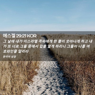 Picture 02 - 에스겔 29:21 KOR - 그 날에 내가 이스라엘 족속에게 한 - Bible Verse Picture