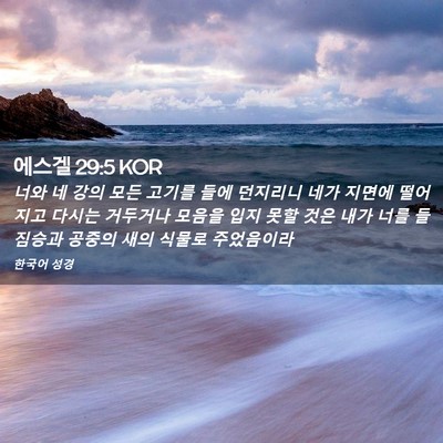 Picture 02 - 에스겔 29:5 KOR - 너와 네 강의 모든 고기를 들에 - Bible Verse Picture