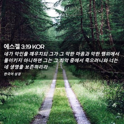 Picture 02 - 에스겔 3:19 KOR - 네가 악인을 깨우치되 그가 그 악한 - Bible Verse Picture