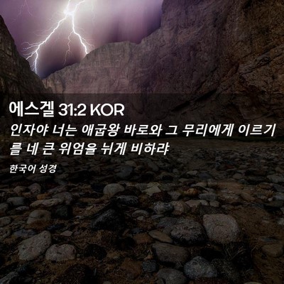 Picture 02 - 에스겔 31:2 KOR - 인자야 너는 애굽왕 바로와 그 - Bible Verse Picture