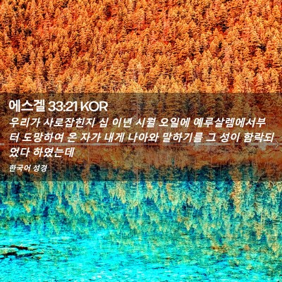 Picture 02 - 에스겔 33:21 KOR - 우리가 사로잡힌지 십 이년 시월 - Bible Verse Picture