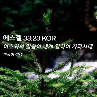 Picture 02 - 에스겔 33:23 KOR - 여호와의 말씀이 내게 임하여 - Bible Verse Picture