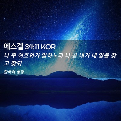 Picture 02 - 에스겔 34:11 KOR - 나 주 여호와가 말하노라 나 곧 내가 - Bible Verse Picture