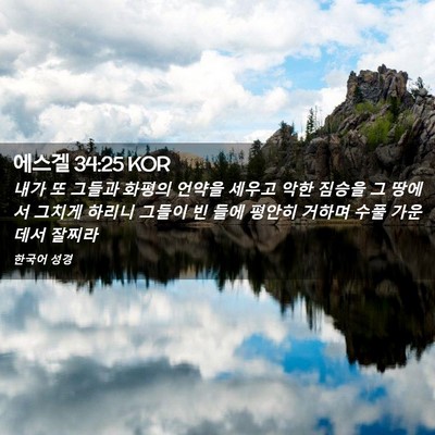 Picture 02 - 에스겔 34:25 KOR - 내가 또 그들과 화평의 언약을 - Bible Verse Picture