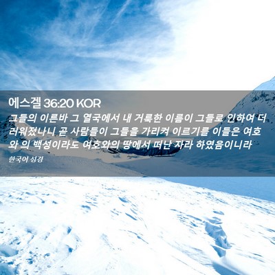 Picture 02 - 에스겔 36:20 KOR - 그들의 이른바 그 열국에서 내 - Bible Verse Picture