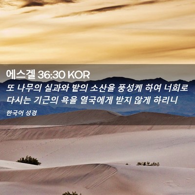 Picture 02 - 에스겔 36:30 KOR - 또 나무의 실과와 밭의 소산을 - Bible Verse Picture