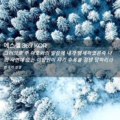 Picture 02 - 에스겔 36:7 KOR - 그러므로 주 여호와의 말씀에 내가 - Bible Verse Picture