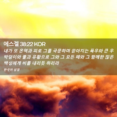 Picture 02 - 에스겔 38:22 KOR - 내가 또 온역과 피로 그를 국문하며 - Bible Verse Picture