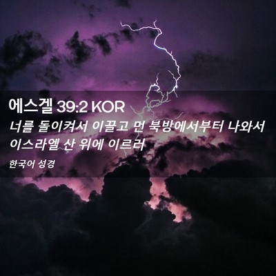 Picture 02 - 에스겔 39:2 KOR - 너를 돌이켜서 이끌고 먼 - Bible Verse Picture